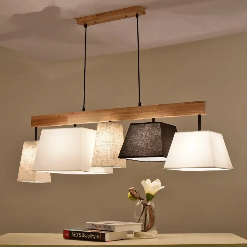 Элегантные тканевые подвесные светильники люстра Подвесная лампа для столовой