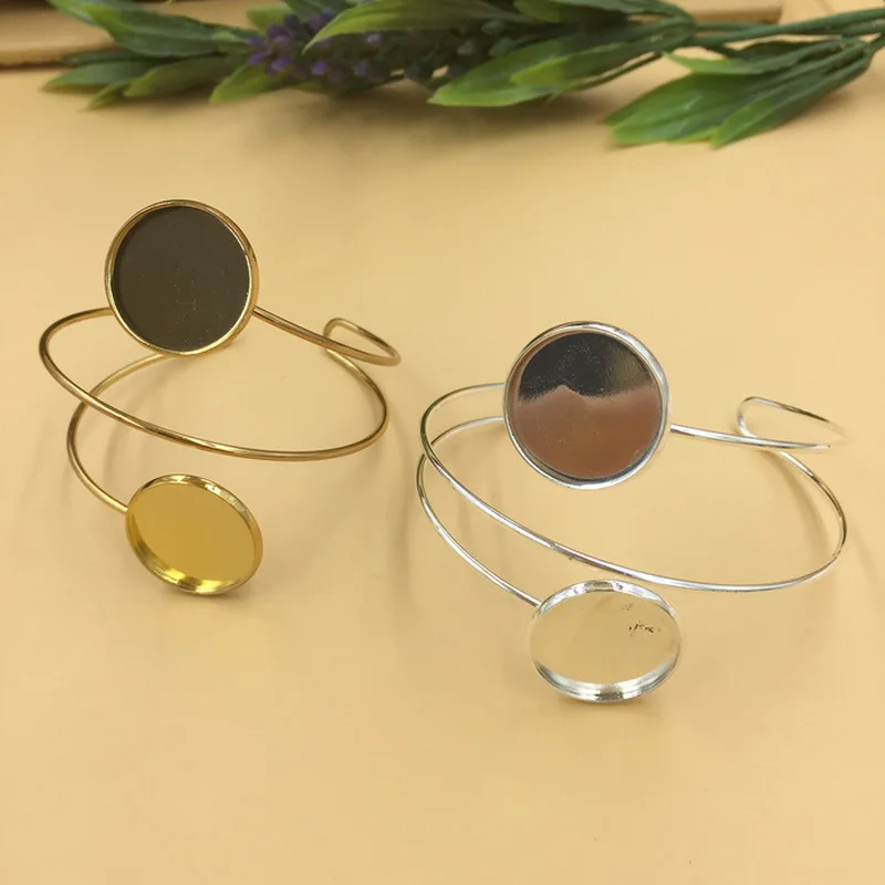 Подходит для 20 мм кабошонов винтажный Металлический Круглый безель базовый