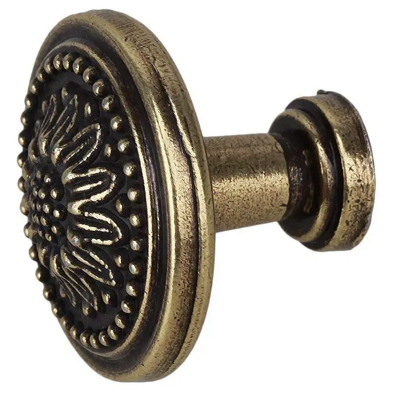 10 упаковок античный бронзовый цветок круглая ручка для кухонного шкафа дверного