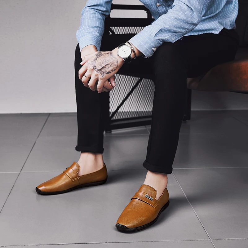 Мужские классические туфли лоферы повседневная Роскошная брендовая