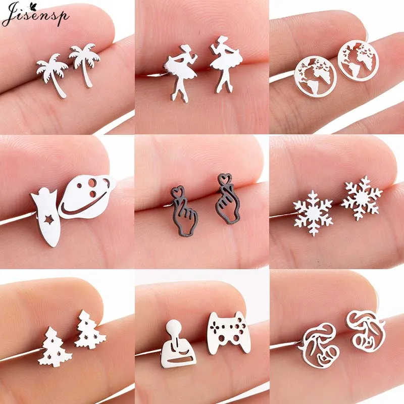 

Женские серьги-гвоздики из нержавеющей стали, в Корейском стиле