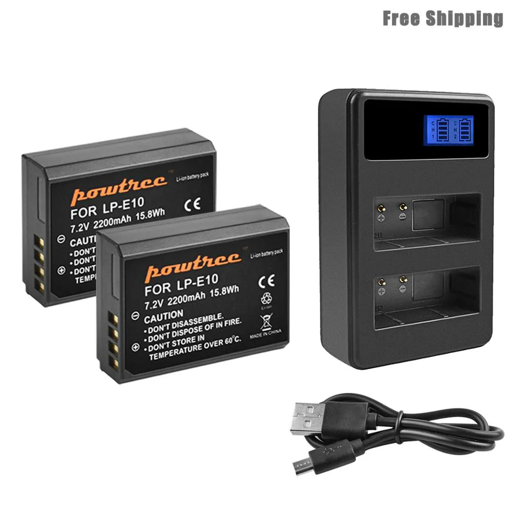 Bonadget 2200 мА/ч LP E10 LPE10 Батарея для Canon 1100D 1200D 1300D Rebel T3 T5 поцелуй X50 X70 Камера