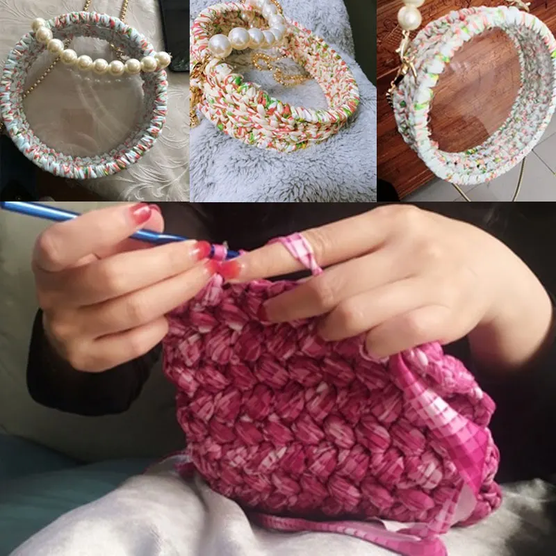 100 г/шарик Толстая цветная полоса из окрашенной ткани в разрезы нить для