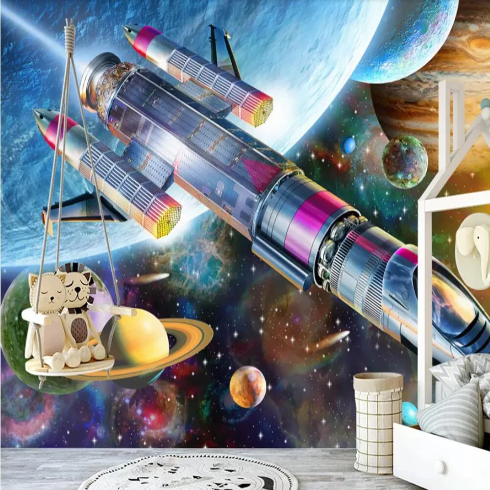 3D-обои Milofi на заказ настенные современные Мультяшные обои ручной росписи космос