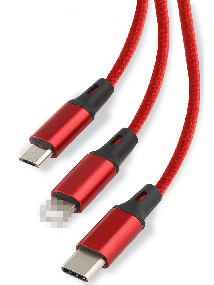 3 в 1 USB кабель для iphone6 или выше и type-C Micro Для HUAWEI samsung oppo vivo быстро затвердевающий |