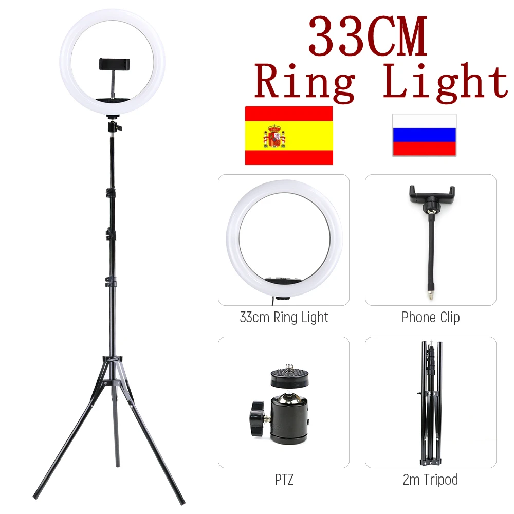 

26cm 33cm LED Selfie Ring Light With Tripod Photography Ring Lamp USB Dimmable Makeup Photo Studio Ringlight for Youtube Video