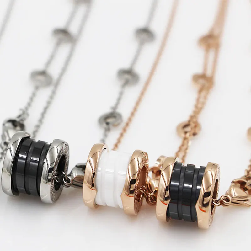 Классический дизайн красивое керамическое ожерелье с подвеской на спирали для