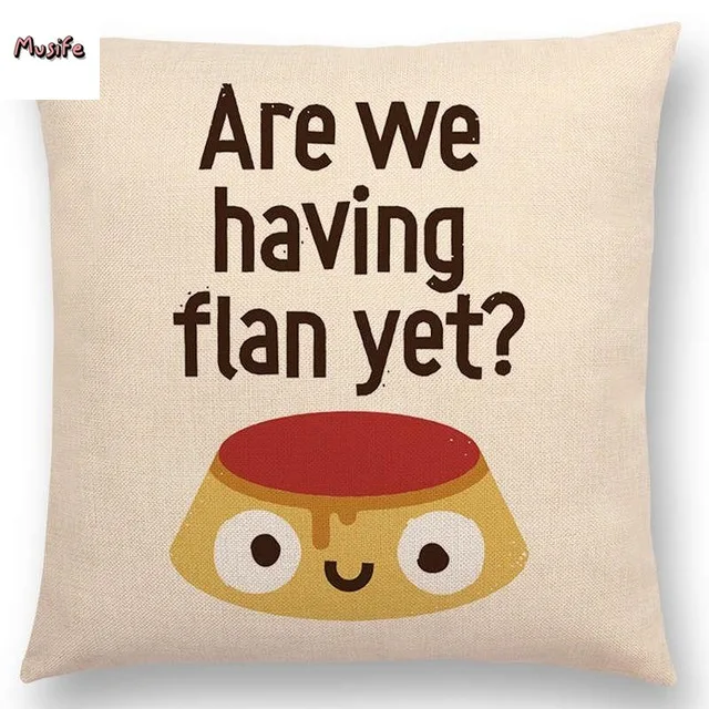 

Linen Cartoon Cute Cushion Cover French Fries Taco Fruit Cake Alphabet Colorful Cushion Cover Home Bedroom Hotel Decoration