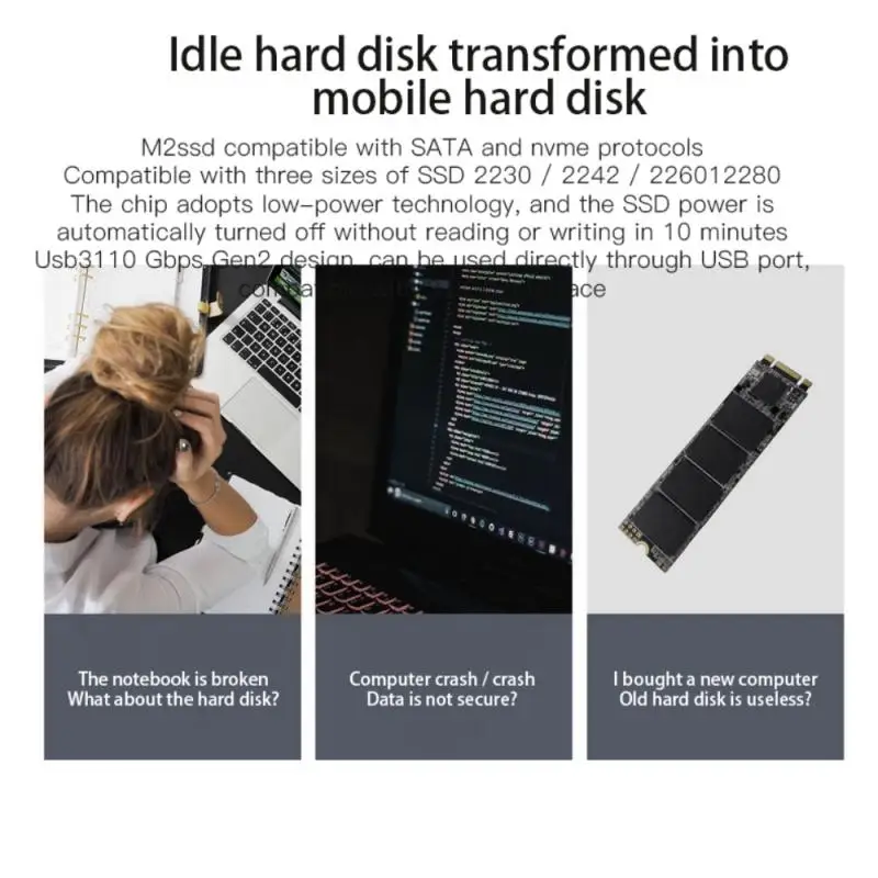 

USB3.1 To NVME SATA Dual Protocol M.2 Hard Disk Box NGFF Protocol To A Port Ruiyu RTL9210B Converter Card For Samsung 970 960