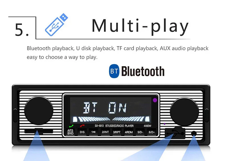1 Din ISO jack 12 в Bluetooth Автомобильные магнитолы с дистанционным управлением в тире fm-радио AUX SD USB MP3 аудио автомобиля