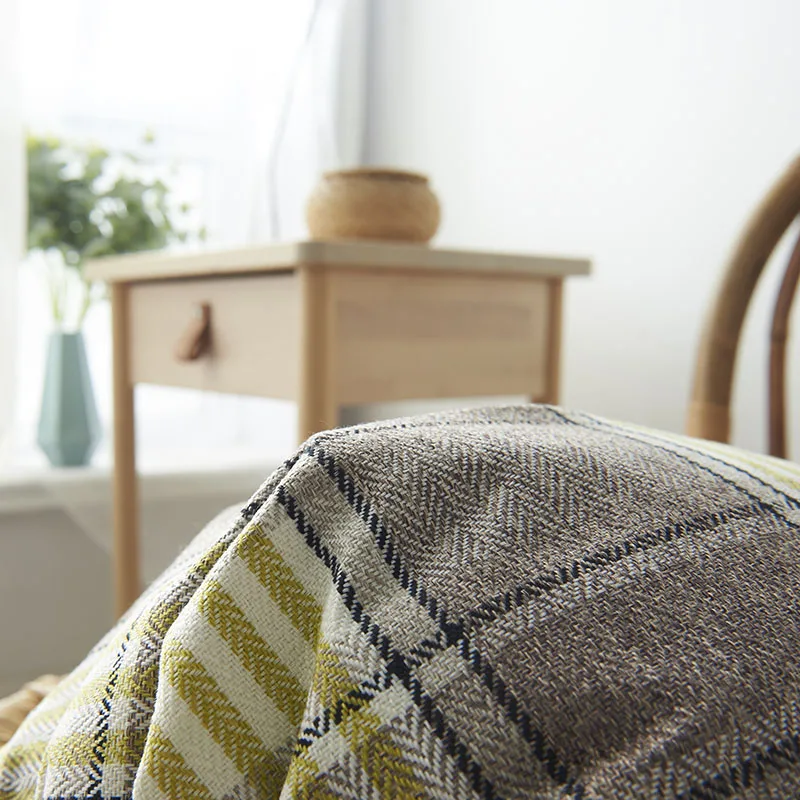 45*45 см современная простая наволочка из хлопка и льна в клетку мягкая удобная