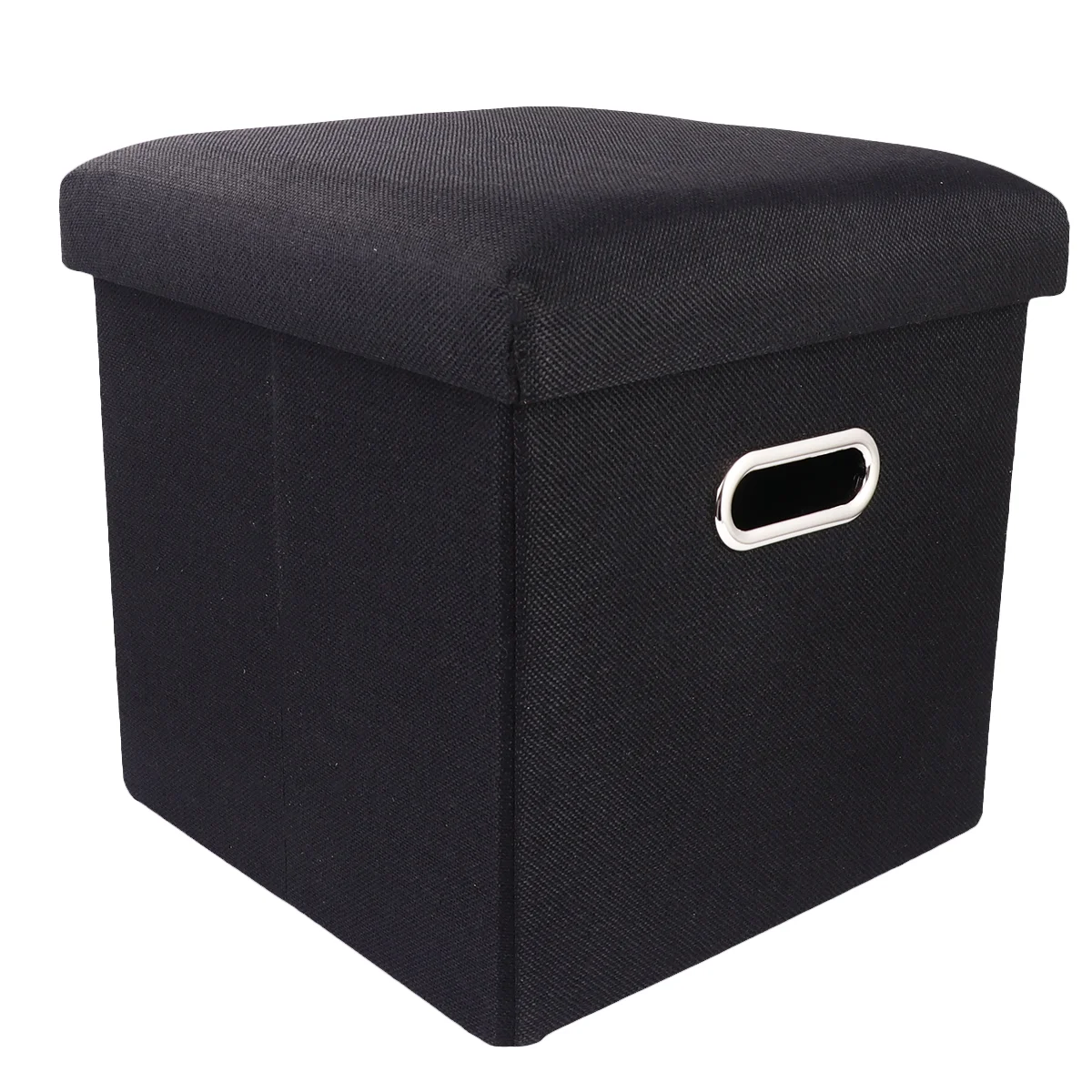 

Multifunctional Storage Stool Simple Clothes Storage Box Firm Reliable Storage Cube for Clothes Books (Black)
