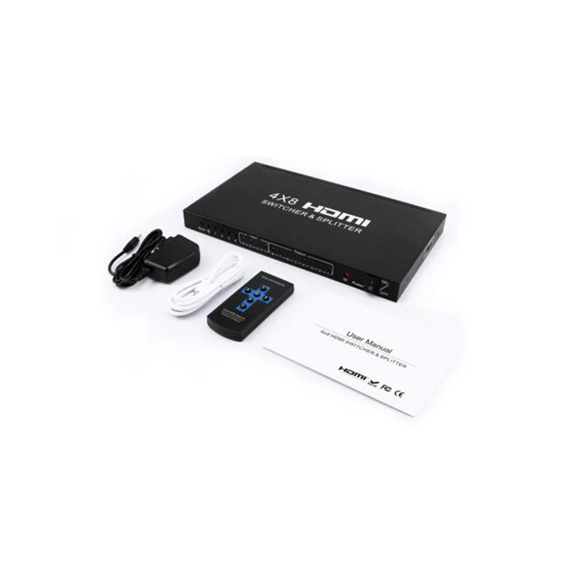 HDMI Matrix 4x8 Full HD 4K 2K 3D 1080P HDMI Matrix4 Вход 8 Выход HDCP HDMI коммутатор сплиттер конвертер адаптер+ пульт дистанционного управления