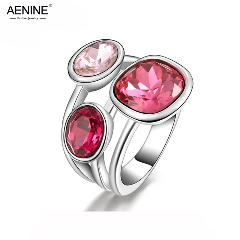 AENINE, классические обручальные кольца на палец, ювелирные изделия, золотой цвет, микро инкрустация кубическим цирконием, кольца для женщин, R150510240P