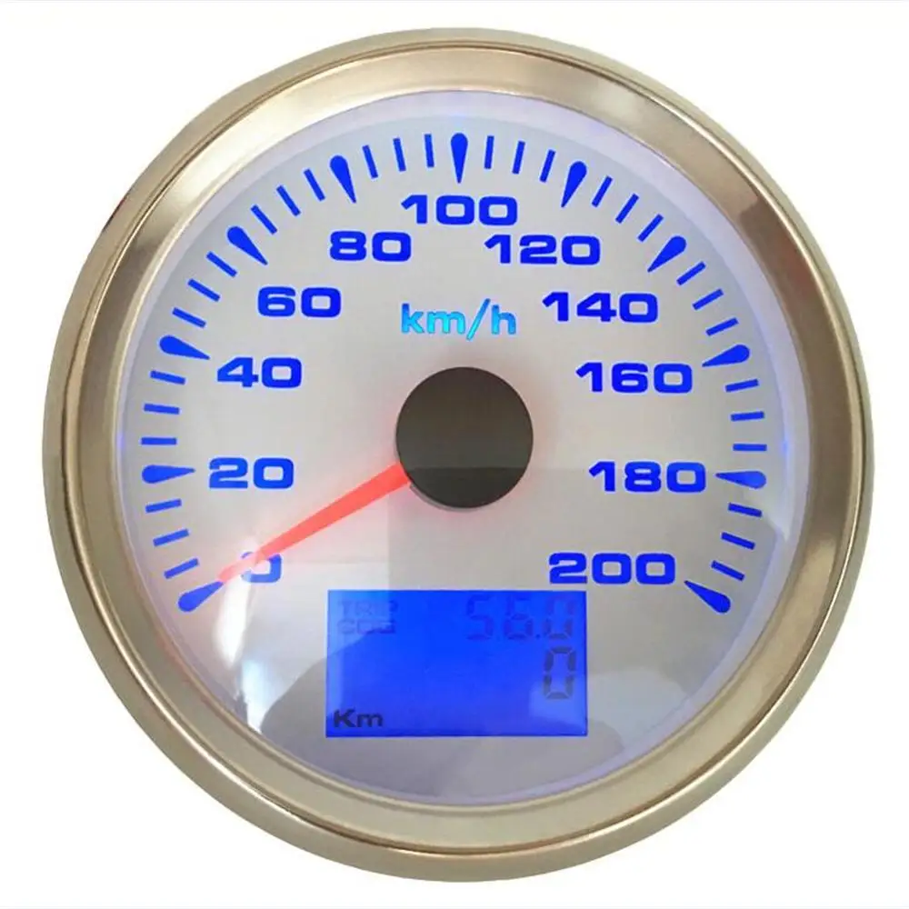 

1pc Auto and Marine 0-200km/h Waterproof GPS Speedometer Gauge LCD Speed Odometer 85mm Trip COG Speed Chart 9-32VDC with Antenna