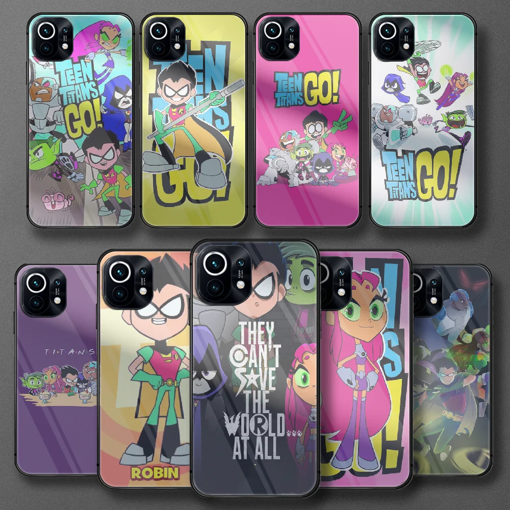 

Teen Titans American Cartoon Tempered Glass Phone Case For Xiaomi Mi 9 10 11 T Poco X F M 2 3 Mix4 Pro Lite Ultra Nfc Cover Cell