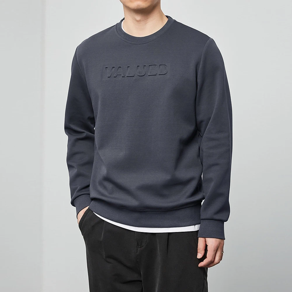 

Новинка Осень-зима 2021, модные толстовки, мужская хлопковая Повседневная Толстовка, базовые свитшоты с длинным рукавом и круглым вырезом, же...