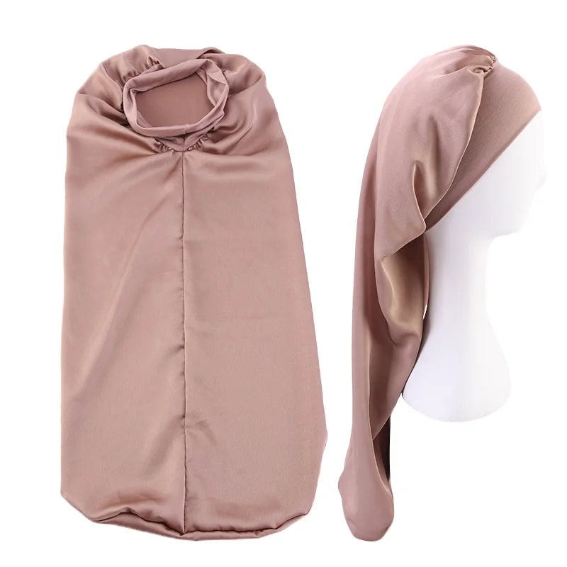 Новые эластичные широкие полосы Атлас капот сна Ночное Кепки шелковистые