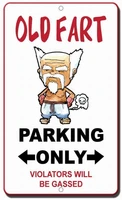 no applicable metal signs tin warning sign vintage retro wall decor old fart parking only violators will be gassed safety sign