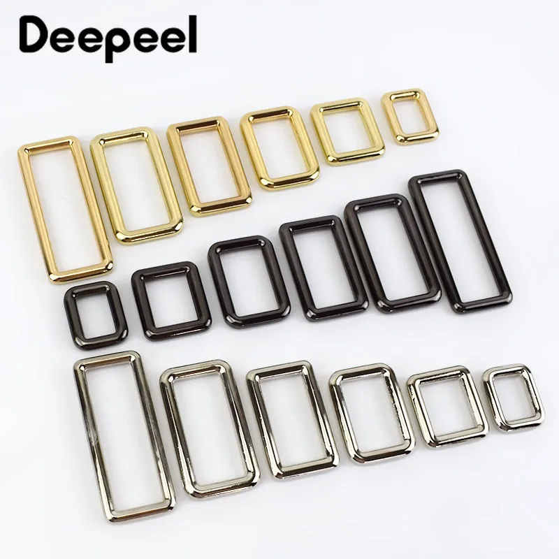 

Deepeel 10pcs 12-50mm Metal Square O D Ring Buckles Bag Adjustable Buckle DIY Backpack Straps Shoes Garment Leather Accessories