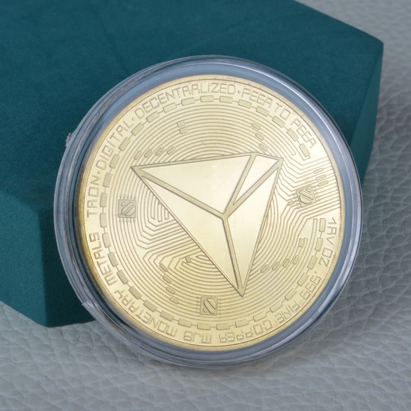 Виртуальная металлическая фотография криптовалюты TRX | Дом и сад