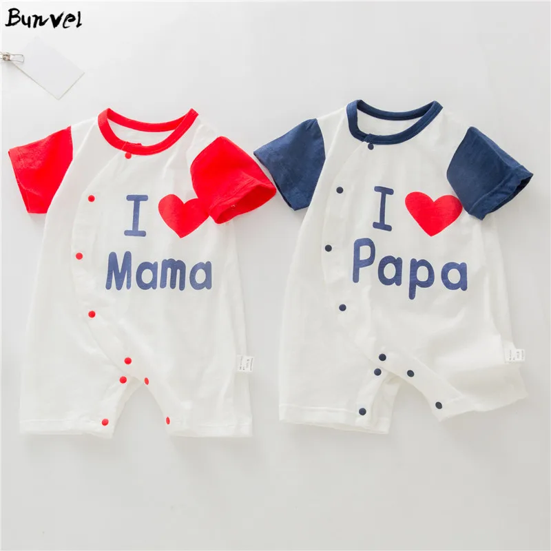 Bunvel/Одежда для новорожденных девочек и мальчиков Модный комбинезон с короткими