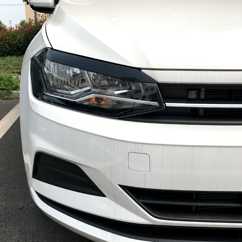 

For Volkswagen Polo MK6 2019+ Headlights Eyebrow Eyelids Stickers ABS Trim Cover Accessories Car Styling Headlight lamp eyebrow