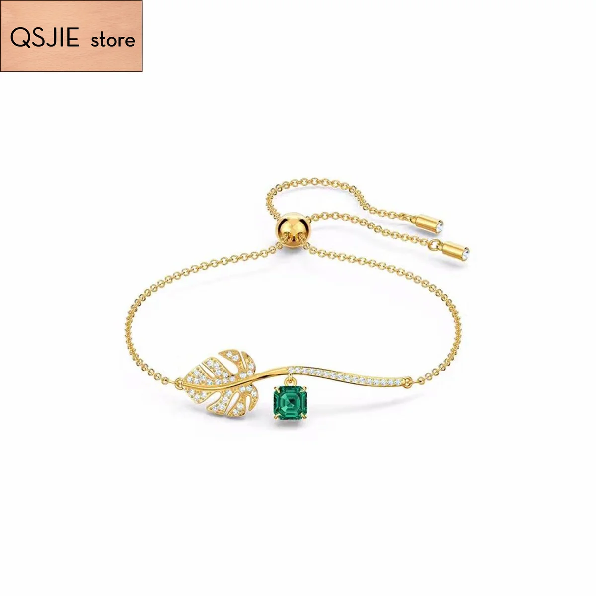 

QSJIE High quality SWA new summer leaves tropical leaves women's Bracelet