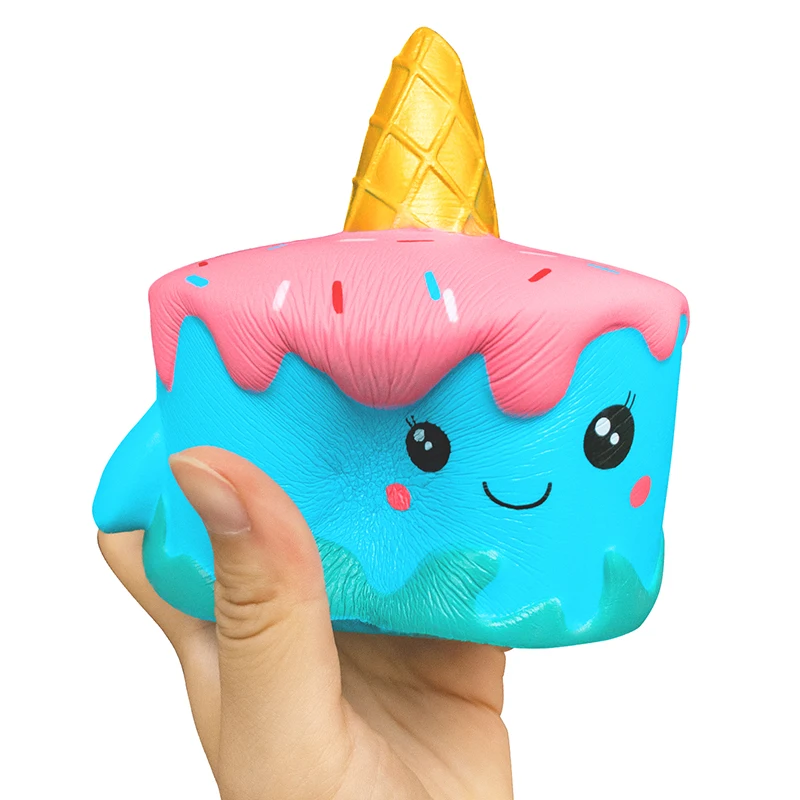 Jumbo Blue-Pastel de unicornio blando de simulaci&oacute;n, juguetes para apretar suaves, descompresi&oacute;n de elevaci&oacute;n lenta, divertido, juguete para ni&ntilde;os-3