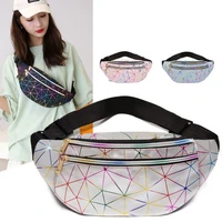 womens waist bag fashion trend geometric laser fanny wallet causal shoulder crossbody bags
