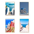Греция, Санторини, Эгейское море, морской остров, настенная живопись, постер, печать, украшение для гостиной