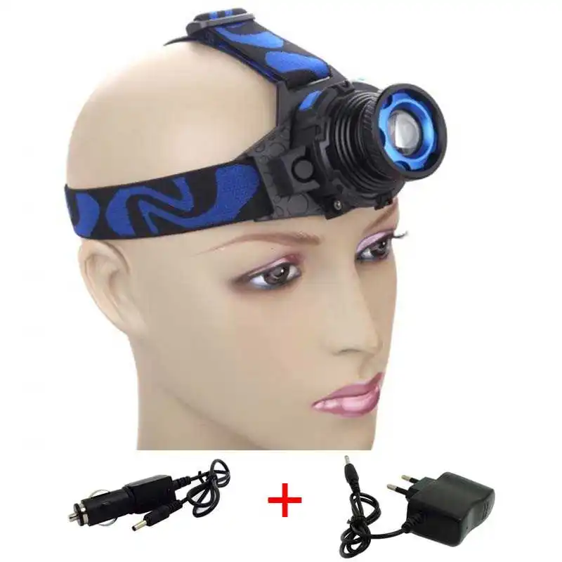 

Светодиодный налобный фонарь XPE Q5 со встроенным аккумулятором, водонепроницаемый Головной фонарь с 3 режимами работы и зумом, для бега