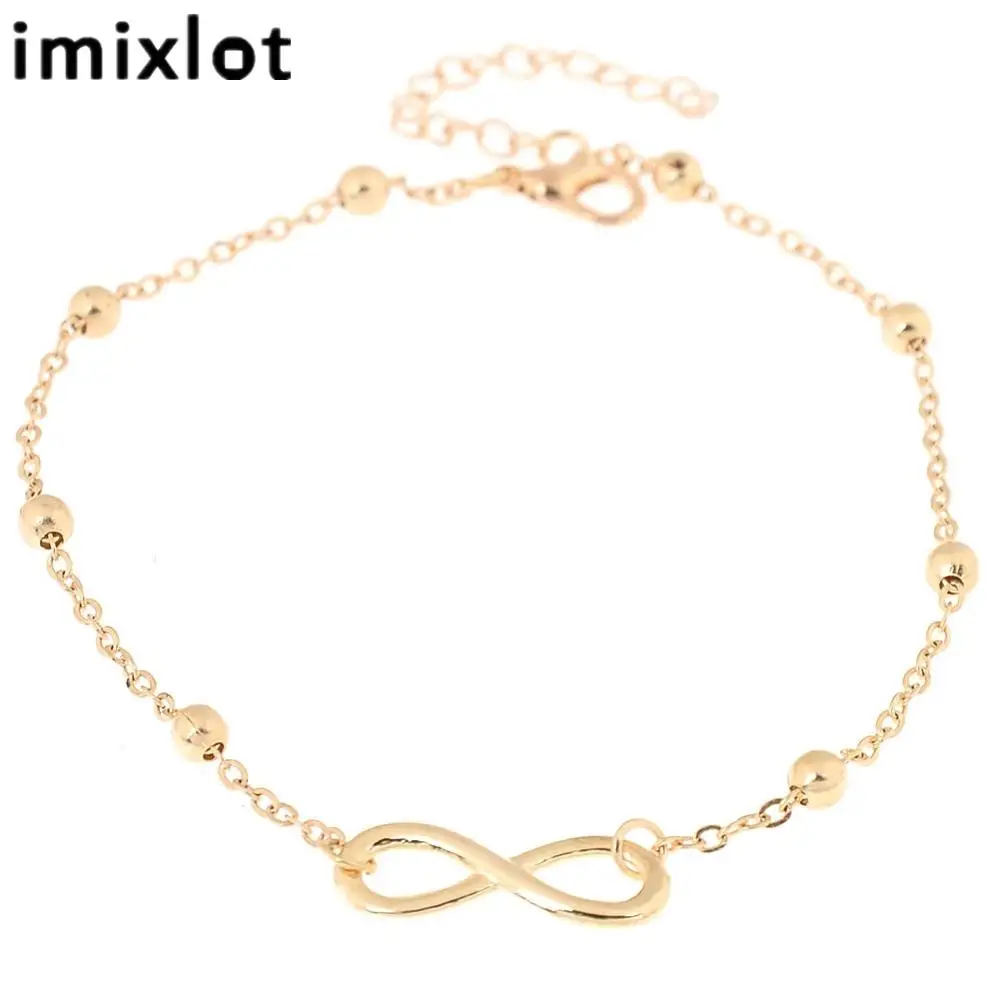 Браслет imixlot для лодыжки с двойной цепочкой Модная Золотая Бриллиантовая цепочка