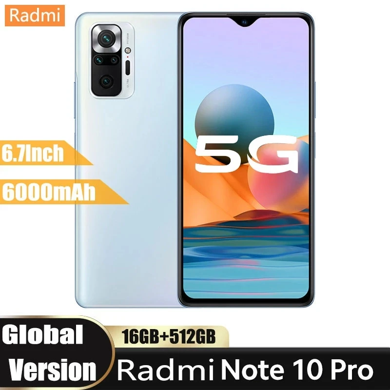 

Note 10 Pro Smart phone 12GB 512GB Smartphone 6.7" MTK 6763 10 core 5g network Mobile Phones Android 10.0 6800mAh CellPhone