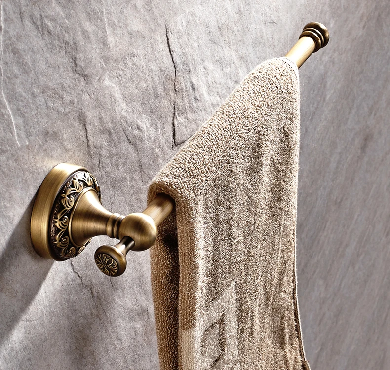 Латунная Европейская стойка для полотенец ванной комнаты 30 см античный короткий