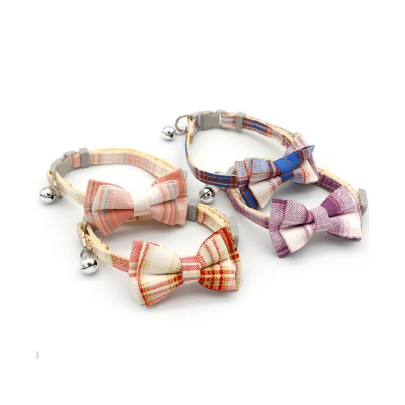 

Holiday Cats Dogs Collar with Bow Knot Pet Cute Necklaces Bell Christmas Decorations