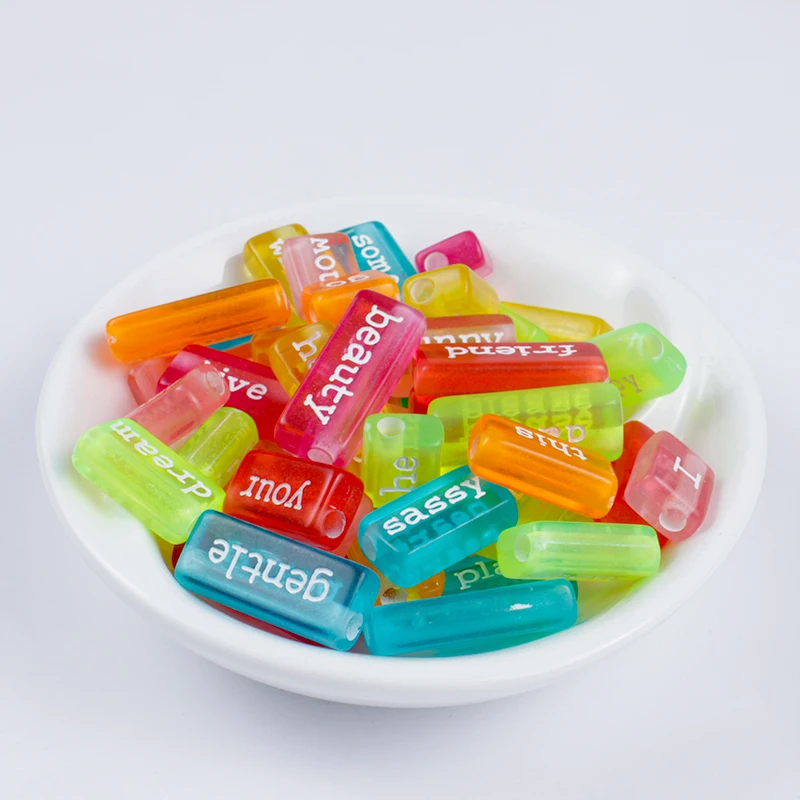 

10Pcs/Lot Random Mix Letter Beads Rectangular Shape Multi-size Word Beads for DIY Bracelet Necklace Jewelry Accesories