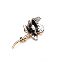 flower brooches white black enamel decoration accessories for female