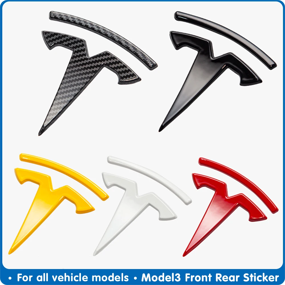 Аксессуары для переднего логотипа Tesla model 3 из углеродного волокна ABS Model3