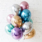 10 шт 12 дюймов блестящий металл жемчужные латексные шары толстые хром металлический Цвета надувные воздушные шары Globos День рождения Декор