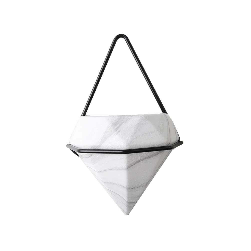 

Настенный цветочный горшок, Мраморная Стена в форме бриллиантов, яркий цветочный горшок (маленький размер, черный)