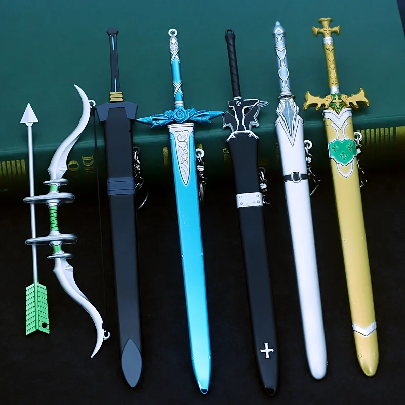 22 см аниме Sword Art Online Юки Асуна из гильдии Темный Repulser брелоки в виде оружия Меч