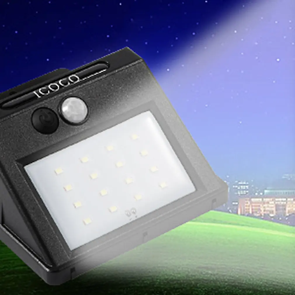 

Icoco Intelligent Safety Led Light Control Solar Pir Motion Sensor Light Waterproof Solar Wall Lamp Heat Proof Home Care