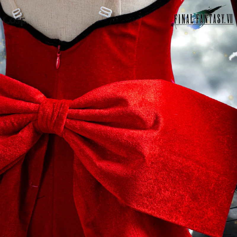 Аниме Final Fantasy 7 Remake Aerith Gainsborough красные вечерние платья Сексуальная униформа
