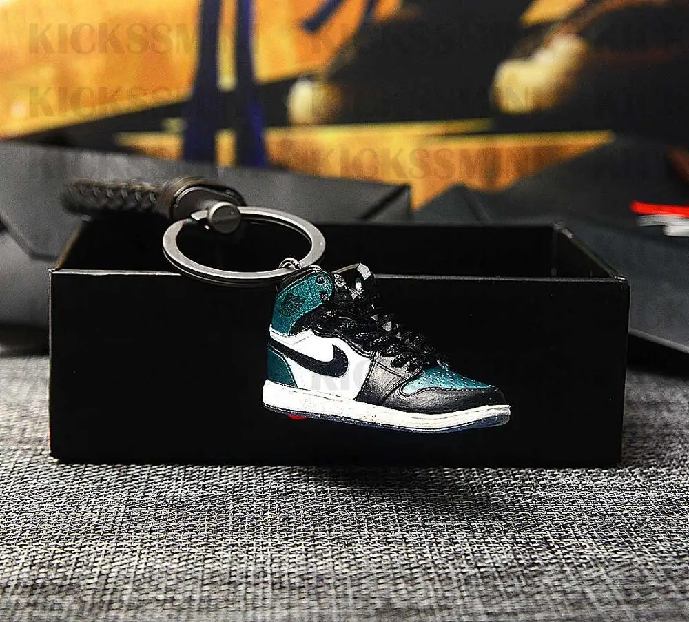 a shoe w rope Персональный DIY Air Jordan " разбитая задняя панель" часть 1 3D кроссовок фигурный брелок сумка коробка Подвеска для пары Кукла аксессуар - Цвет: a shoe w rope