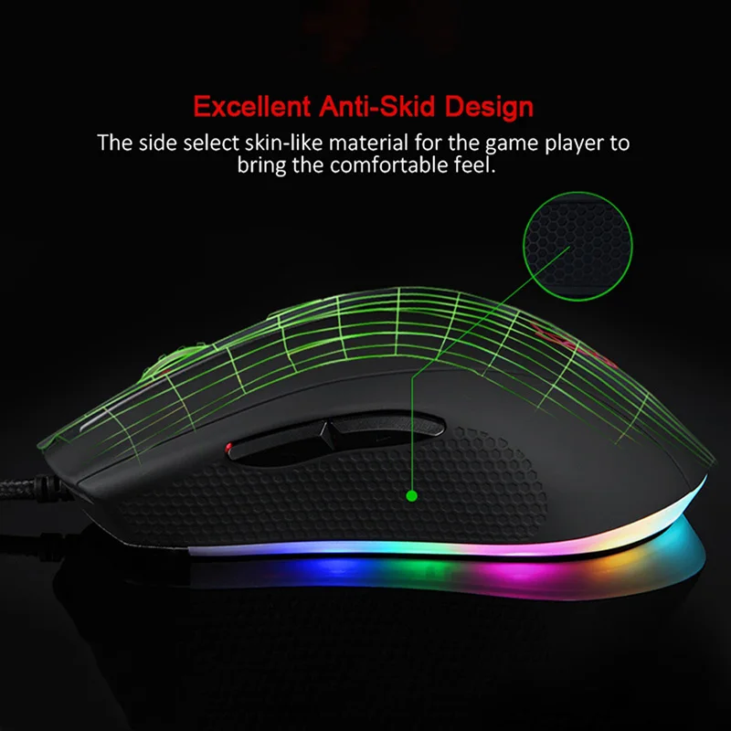 motospeed v60 usb wired gaming mouse mice 7 button 5000dpi dpi optical sensor mause rgb back light for laptop pc matte rexture free global shipping