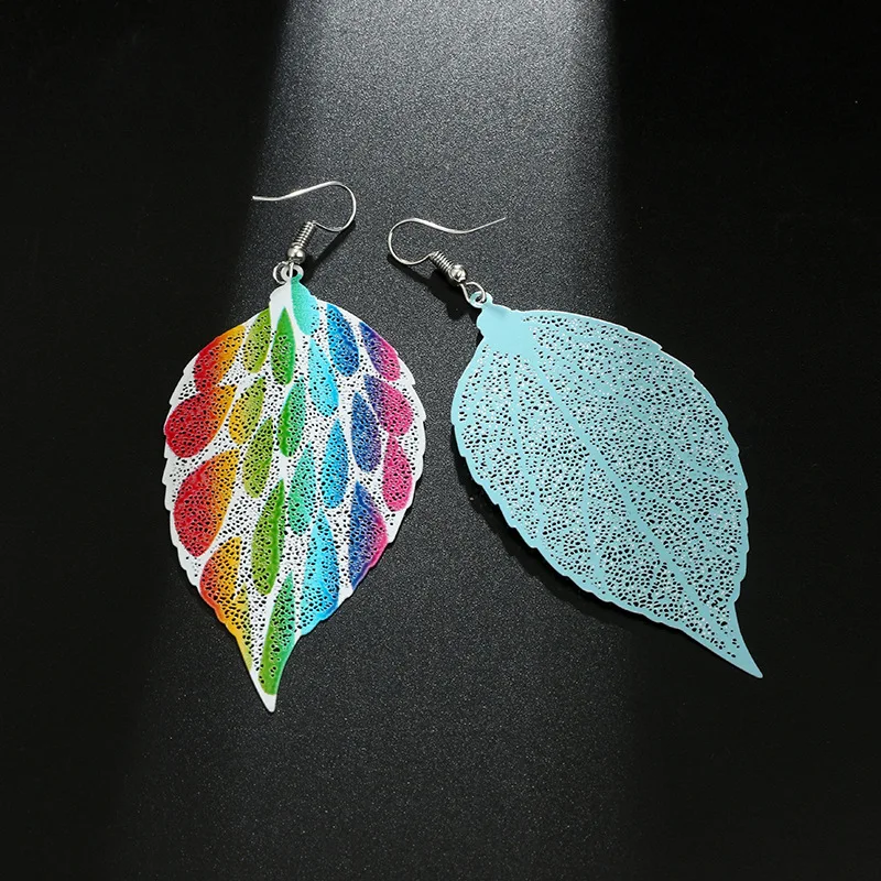 version of the new personality hundred tree leaves temperament forest system trend ins wind alloy color earrings wholesale | Украшения и