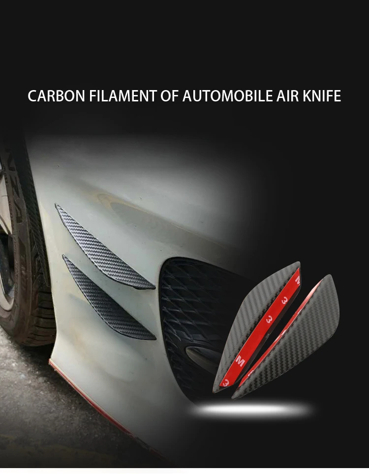 4PCS Car Front Bumper Lip Protector Rubber Rear Diffuser Car Spoiler Universal Carbon Fiber Splitter Protection Stickers Guard
