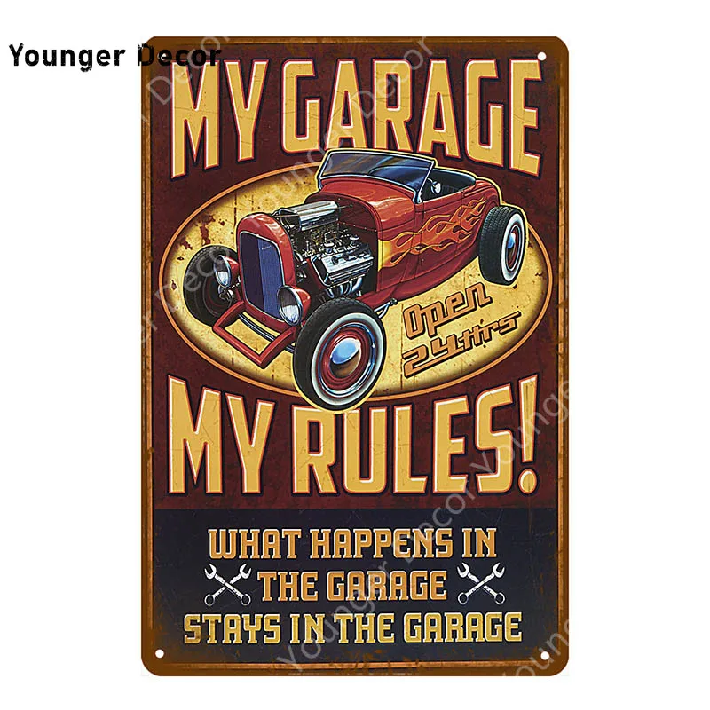 Металлические знаки Hor Rod для гаража открытый металлический ВИНТАЖНЫЙ ПЛАКАТ на 24