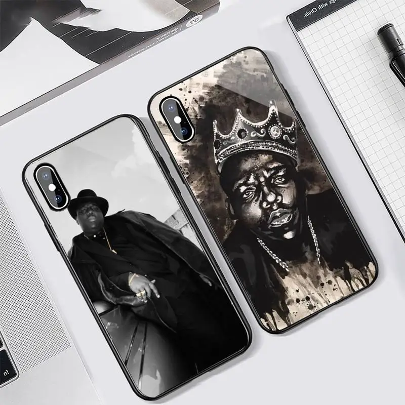 

Biggie Smalls Rapper singer Phone Case Tempered glass For iphone 6 7 8 plus X XS XR 11 12 13 PRO MAX mini
